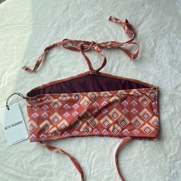 New! Beth Richards Gina one piece in Triangle geo print , saffron 19819 - Picture 8 of 16